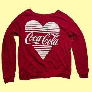 Coca-Cola Trade Mark Heart Long Sleeve Sweater Juniors Size L